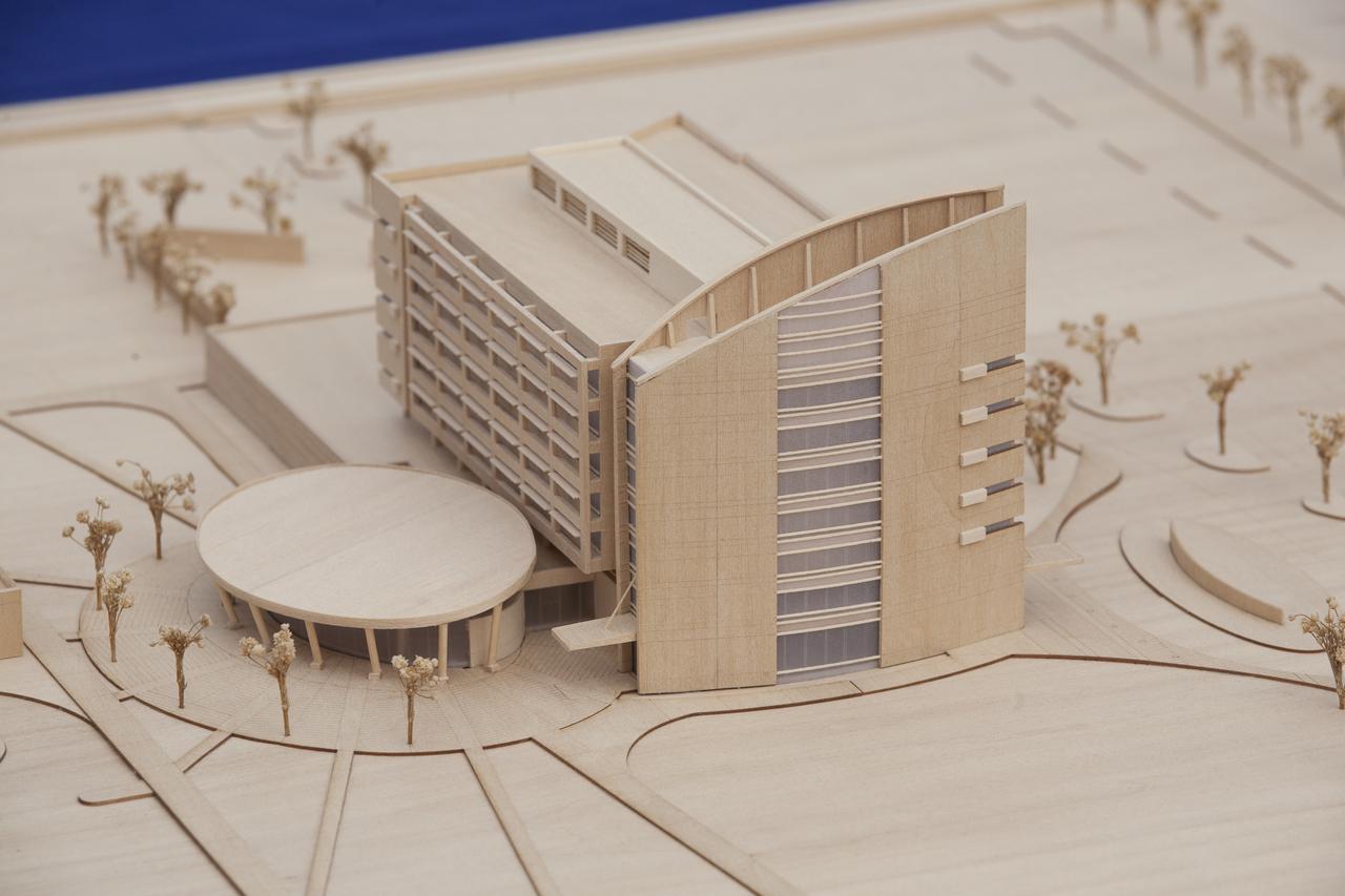 Groundbreaking for the new Central Campus will take place in the Industrial Area at NASA's Kennedy Space Center in Florida. A scale model of the new facility and landscaping is on display for the ceremony. Kennedy is transforming into a multi-user, 21st century spaceport supporting both commercial and government users and operations. Central Campus Phase I includes construction of a new Headquarters Building as one of the major components of the strategy. The new Headquarters Building will be a seven-story, 200,000-square-foot facility that will house about 500 NASA civil service and contractor employees.