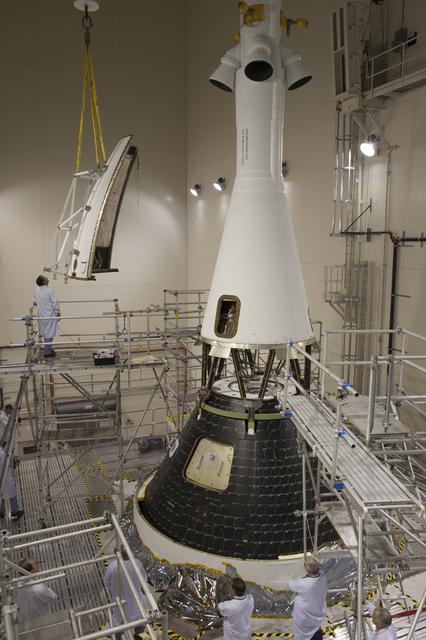 NASA image: First Ogive Panel Installed on Orion