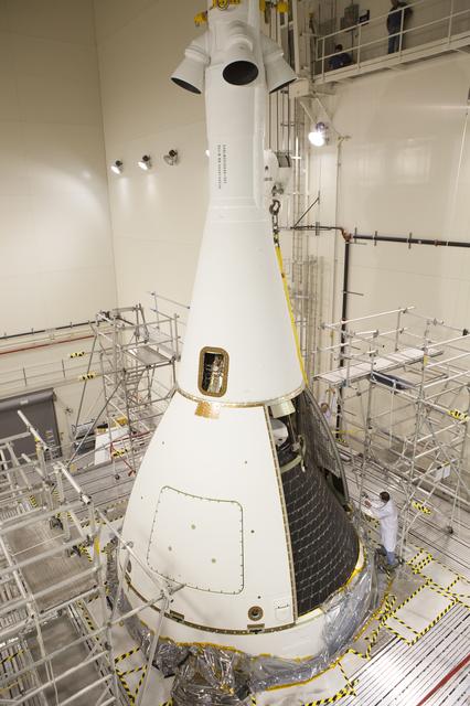 NASA image: 90° Ogive Panel Installed on Orion