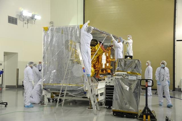 NASA image: SMAP Spacecraft is Unpacked