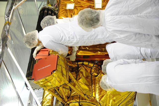 NASA image: SMAP Spacecraft is Unpacked