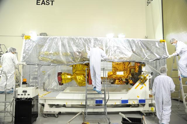 NASA image: SMAP Spacecraft is Unpacked