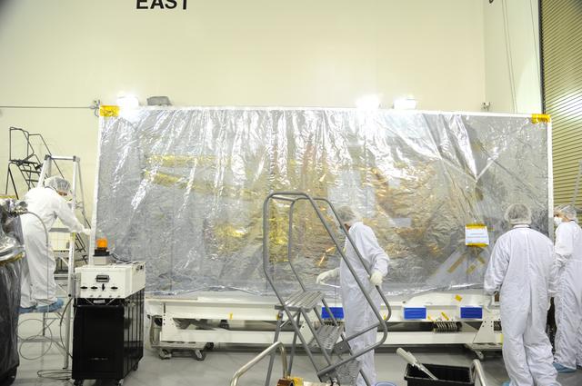 NASA image: SMAP Spacecraft is Unpacked
