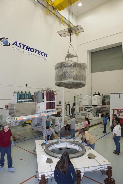 NASA image: MMS Spacecraft Uncrated & Moved