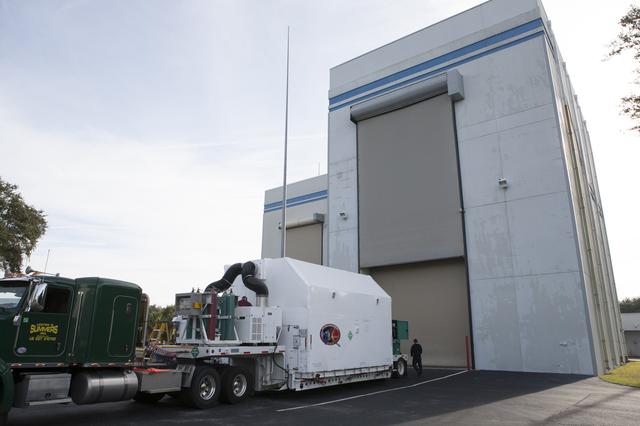 NASA image: DSCOVR Spacecraft Arrival, Offload, & Unpacking