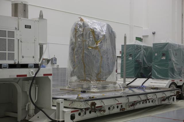 NASA image: DSCOVR Spacecraft Arrival, Offload, & Unpacking