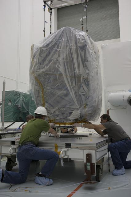 NASA image: DSCOVR Spacecraft Arrival, Offload, & Unpacking