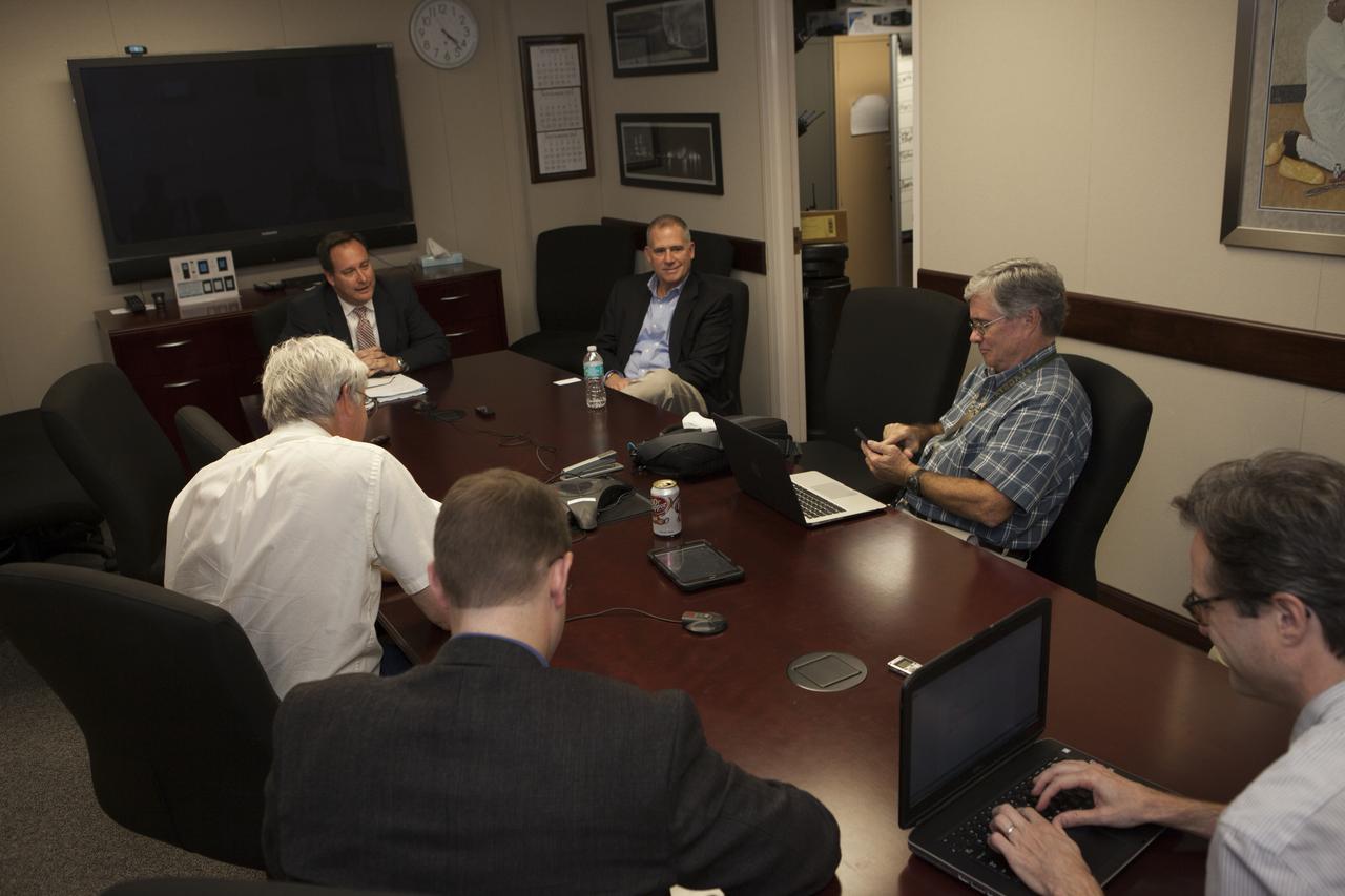 NASA Associate Administrator Robert Lightfoot speaks with journalists at the agency's Kennedy Space Center in Florida to discuss the Asteroid Redirect Mission.