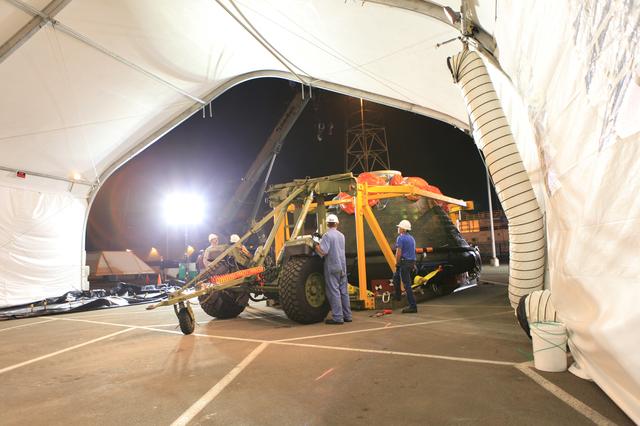 NASA image: Orion Crew Module Arrival at Mole Pier