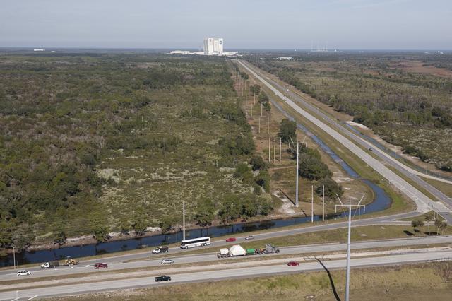 Aerial of the Orion EFT-1 Arrival at KSC