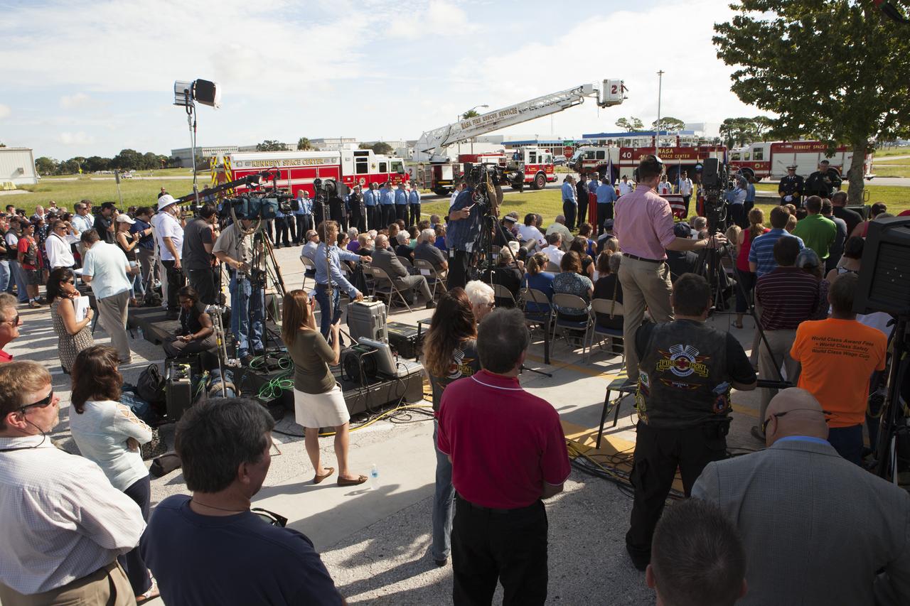 September 11 World Trade Center Beam Dedication Ceremony at Fire Station 1.