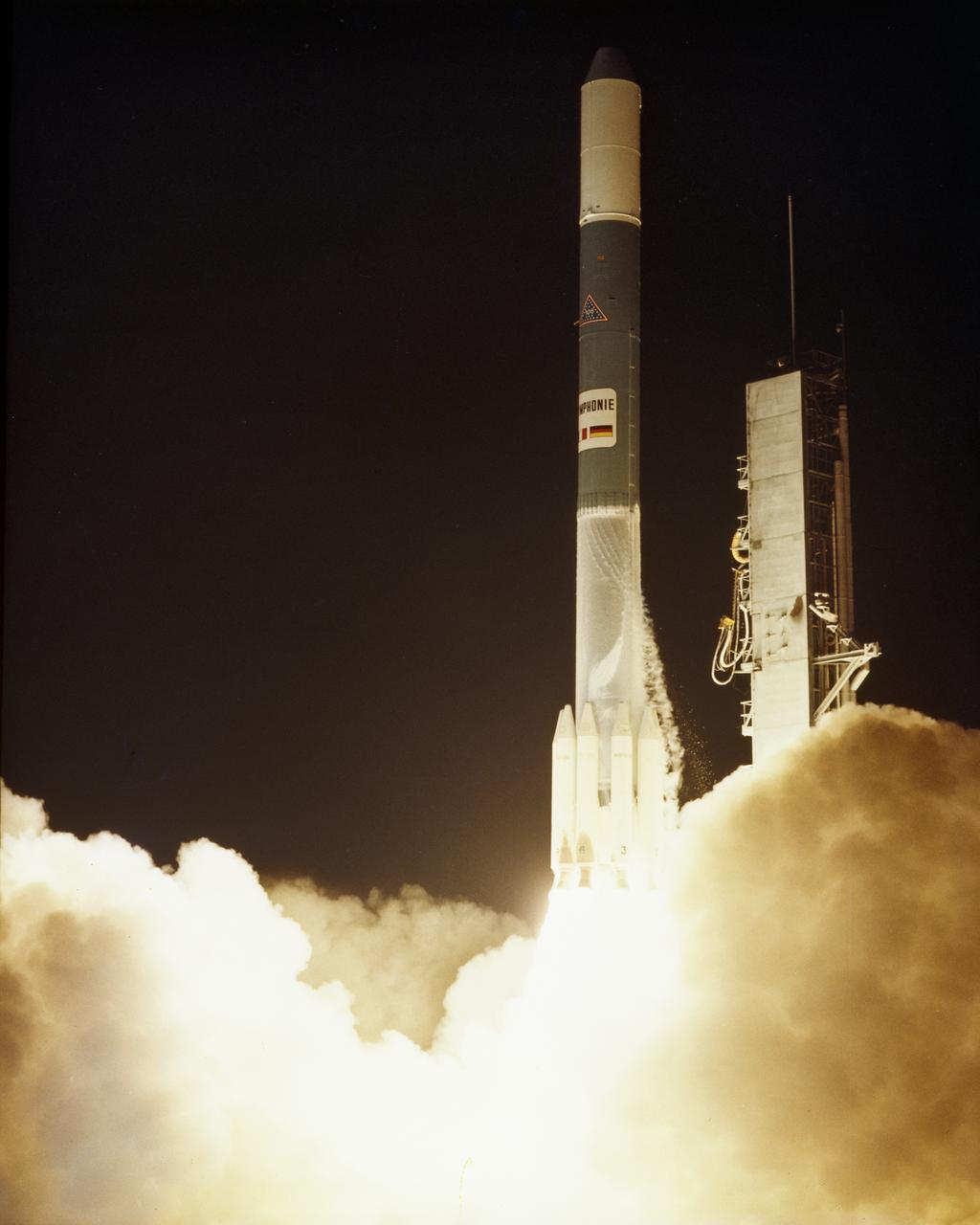 CAPE CANAVERAL, Fla. -- Launch of Symphonie-A on Complex 17-B at 9:39 p.m. EST. Symphonie-A is a communications satellite for a Franco-German industrial consortium.  Photo credit: NASA