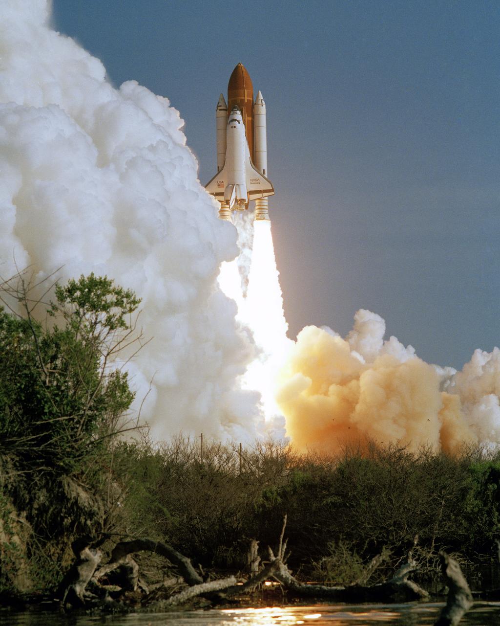The Space Shuttle Orbiter Discovery lifted off from launch pad 39A at the Kenendy Space Center for its maiden flight at 8:42 A.M. EDT today.