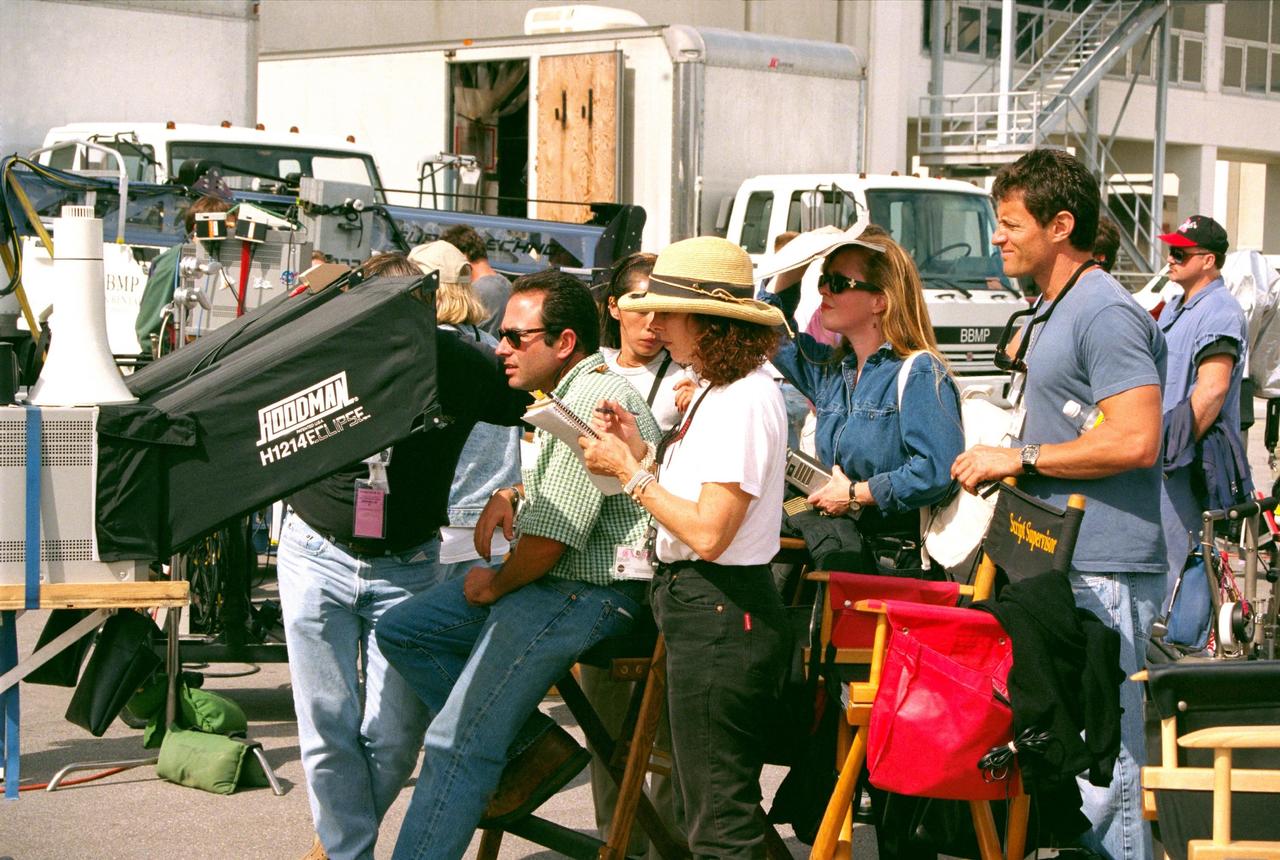 KENNEDY SPACE CENTER, FLA. -- Scheduled for release in the summer of 1998, the major motion picture "Armageddon," starring Bruce Willis and Billy Bob Thornton, was filmed on location at Kennedy Space Center in October and November 1997.  The Touchstone Pictures movie, directed by Michael Bay, is about an asteroid on a collision course with Earth, threatening to strike our planet and threaten all life on it.