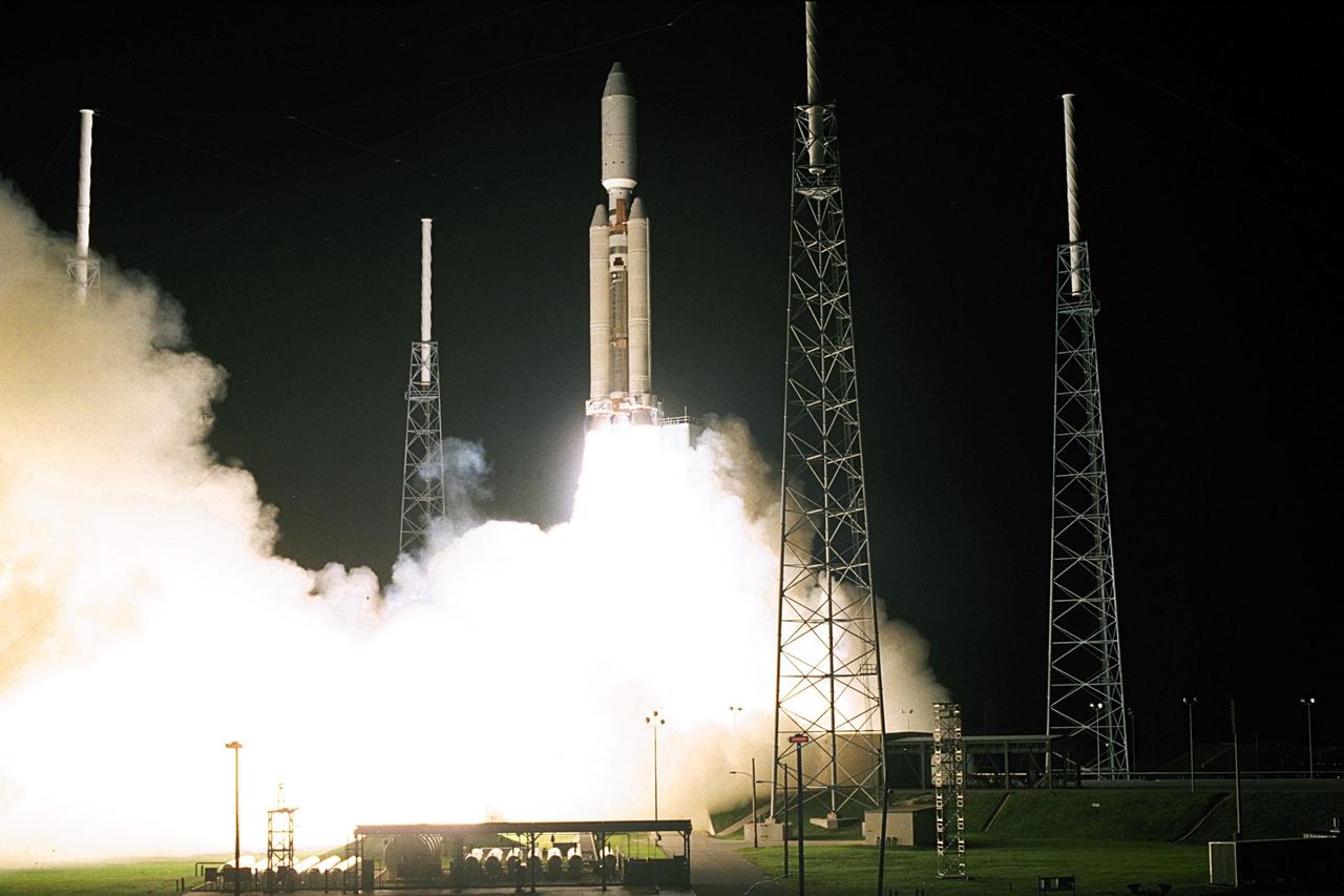 A seven-year journey to the ringed planet Saturn begins with the liftoff of a Titan IVB/Centaur carrying the Cassini orbiter and its attached Huygens probe. Launch occurred at 4:43 a.m. EDT, Oct. 15, from Launch Complex 40 on Cape Canaveral Air Station. After a 2.2-billion mile journey that will include two swingbys of Venus and one of Earth to gain additional velocity, the two-story tall spacecraft will arrive at Saturn in July 2004. The orbiter will circle the planet for four years, its complement of 12 scientific instruments gathering data about Saturn's atmosphere, rings and magnetosphere and conducting closeup observations of the Saturnian moons. Huygens, with a separate suite of six science instruments, will separate from Cassini to fly on a ballistic trajectory toward Titan, the only celestial body besides Earth to have an atmosphere rich in nitrogen. Scientists are eager to study further this chemical similarity in hopes of learning more about the origins of our own planet Earth. Huygens will provide the first direct sampling of Titan's atmospheric chemistry and the first detailed photographs of its surface. The Cassini mission is an international effort involving NASA, the European Space Agency (ESA) and the Italian Space Agency, Agenzia Spaziale Italiana (ASI). The Jet Propulsion Laboratory manages the U.S. contribution to the mission for NASA's Office of Space Science. The major U.S. contractor is Lockheed Martin, which provided the launch vehicle and upper stage, spacecraft propulsion module and radioisotope thermoelectric generators that will provide power for the spacecraft. The Titan IV/Centaur is a U.S. Air Force launch vehicle, and launch operations were managed by the 45th Space Wing