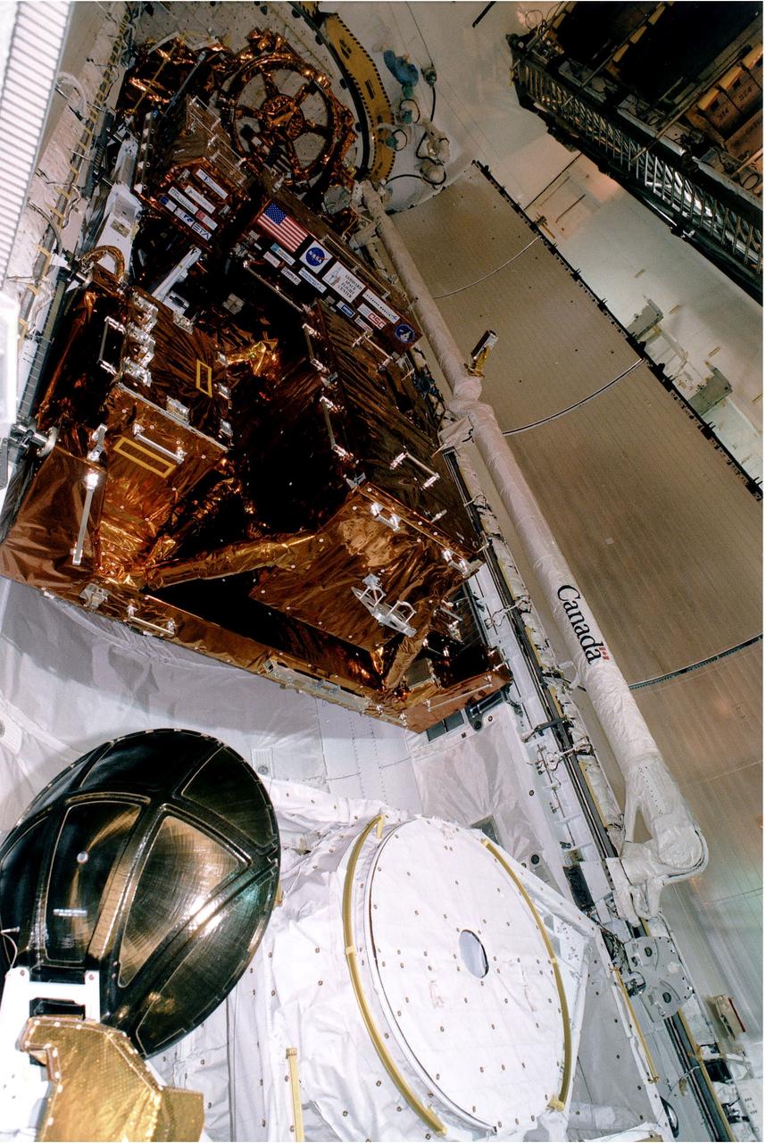 KENNEDY SPACE CENTER, FLA. - The Payload is seen inside of the Bay just before the doors are closed for flight at KSC's Launch Pad 39A. Discovery, the orbiter for the STS-82 mission, is ready for the launch of the second Hubble Space Telescope service mission. The payload consists of the Near Infrared Camera and Multi-Object Spectrometer (NICMOS) that will be installed, Fine Guidance Sensor #1 (FGS-1), and the Space Telescope Imaging Spectrograph (STIS) to be installed. The STS-82 will launch with a crew of seven at 3:54 a.m. EST, Feb. 11, 1997. The launch window is 65 minutes in duration. The Mission Commander for STS-82 is Ken Bowersox. The purpose of the mission is to upgrade the scientific capabilities, service or replace aging components on the Telescope, and provide a reboost to the optimum altitude.