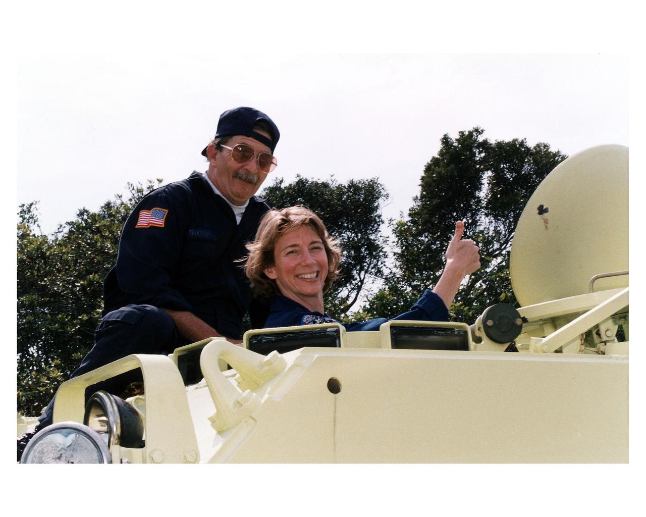 STS-83 crew M113 driver training during Terminal Countdown Demonstration Test (TCDT