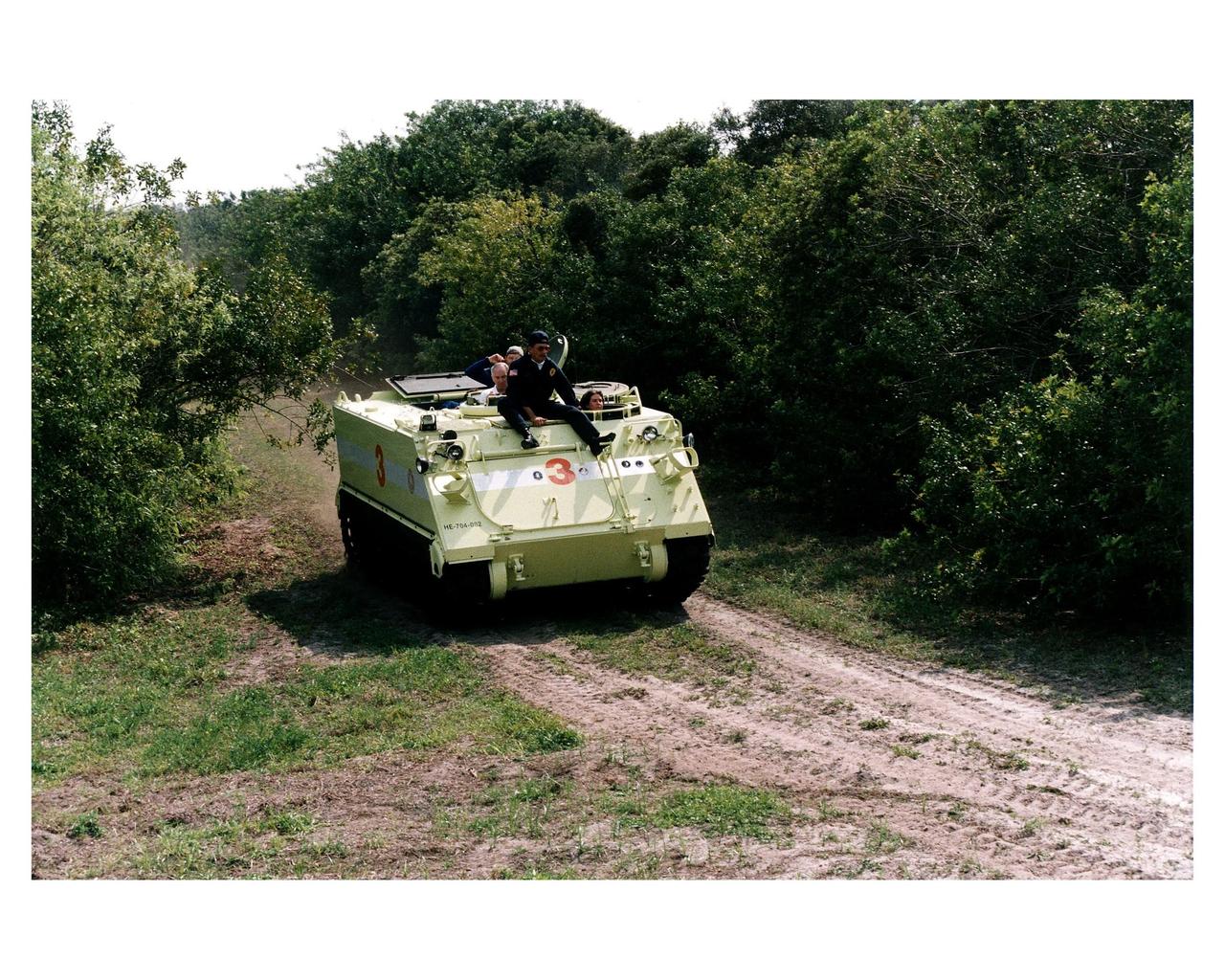 STS-83 crew M113 driver training during Terminal Countdown Demonstration Test (TCDT