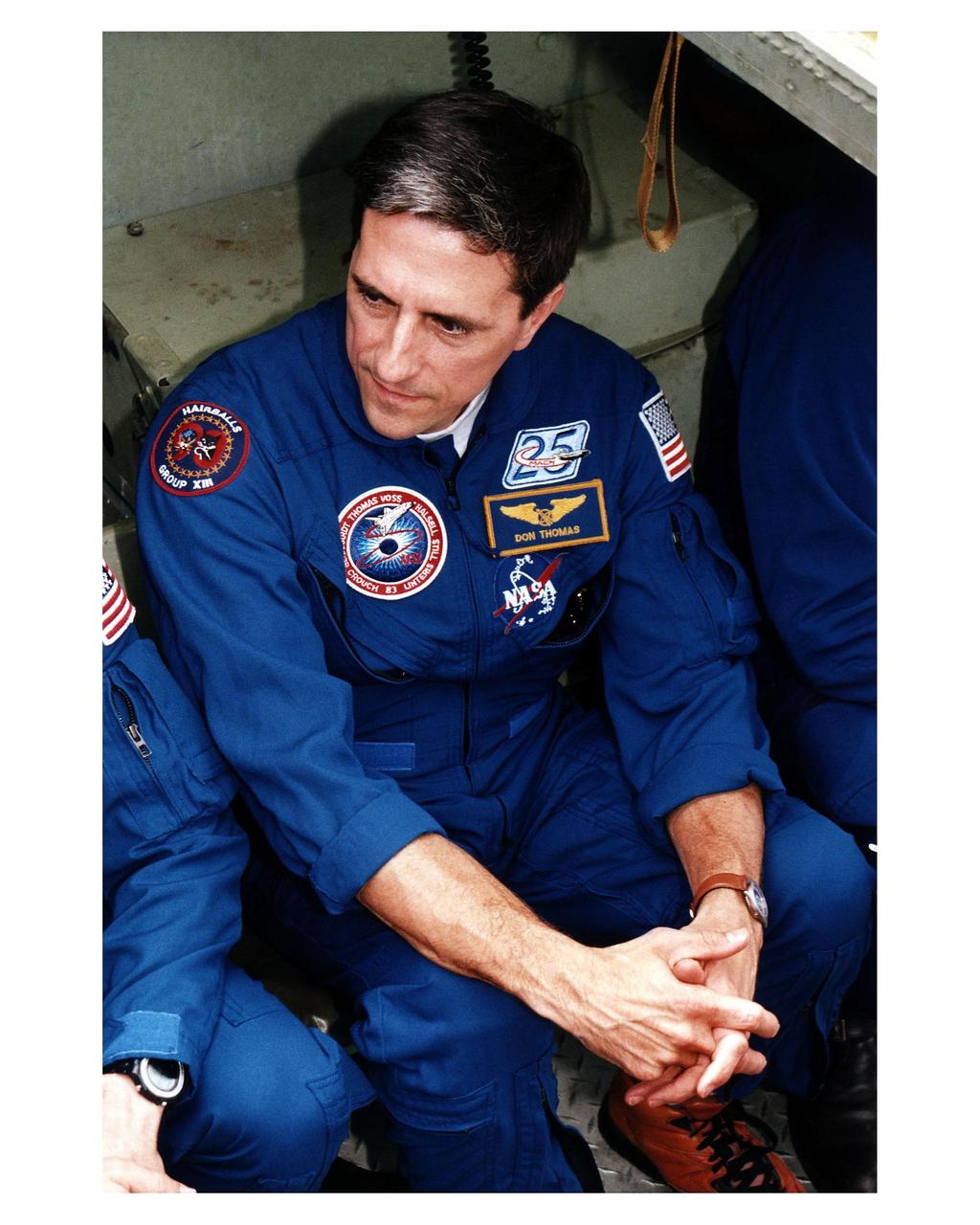 STS-83 crew M113 driver training during Terminal Countdown Demonstration Test (TCDT