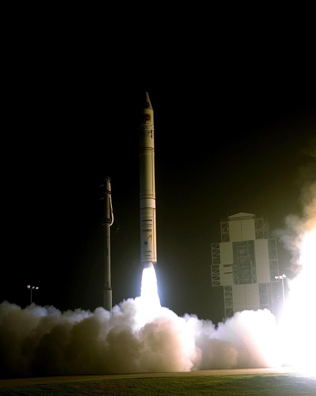 NASA’s Lunar Prospector spacecraft launched successfully on its way to the moon from Launch Complex 46 (LC46) at Cape Canaveral Air Station on Jan. 6 at 9:28 p.m. EST. It was the inaugural launch of Lockheed Martin's Athena II launch vehicle and the first launch from LC46, operated by Spaceport Florida Authority. Lunar Prospector, built for the NASA Ames Research Center by Lockheed Martin, is a spin-stabilized spacecraft designed to provide NASA with the first global maps of the moon’s surface and its gravitational magnetic fields, as well as look for the possible presence of ice near the lunar poles. It will orbit the Moon at an altitude of approximately 63 miles during a one-year mission