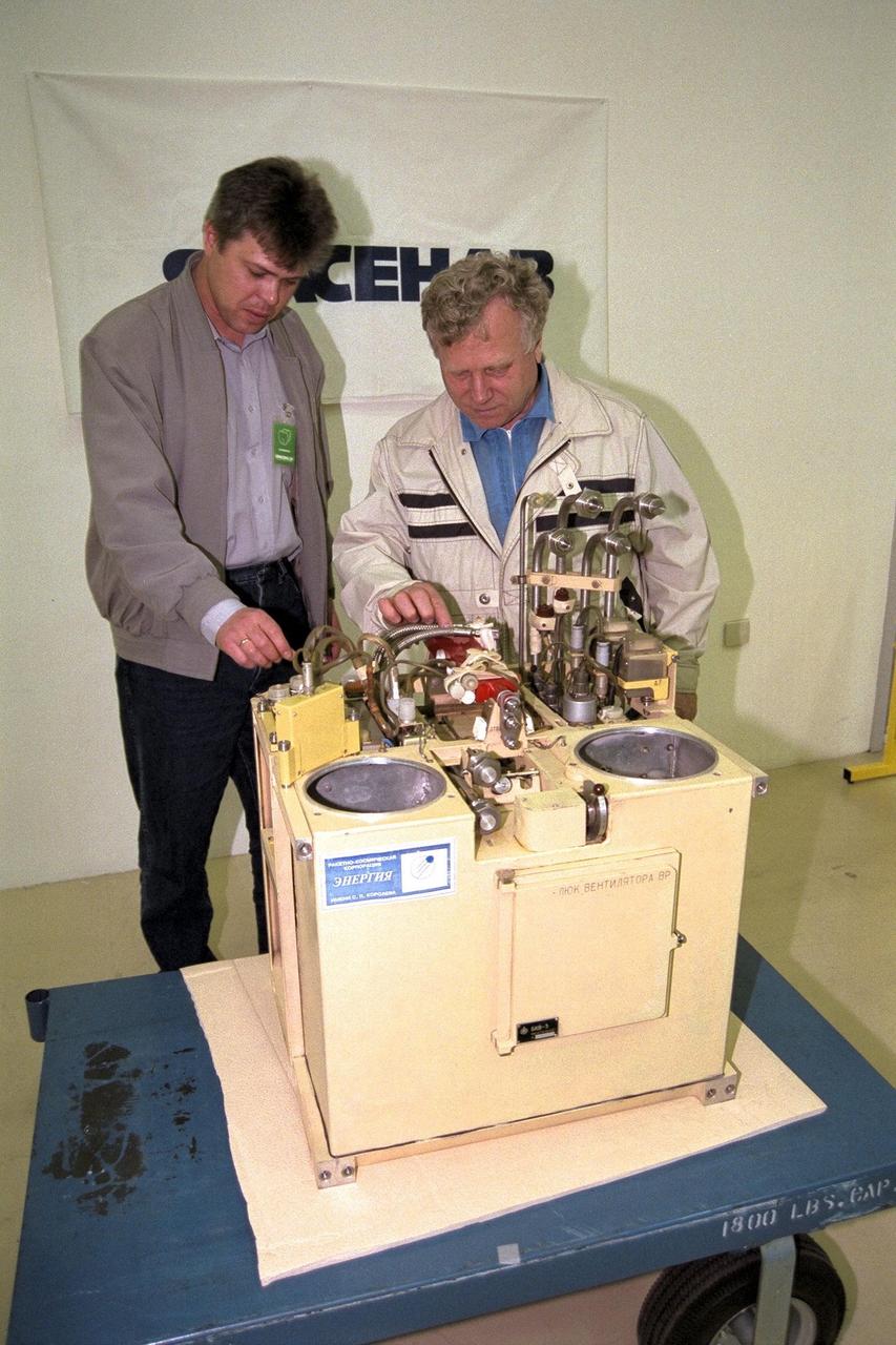 KENNEDY SPACE CENTER, FLA. -- An air conditioning replacement unit to be included among the logistics equipment to be transferred to Mir as part of the STS-89 mission is processed at the SPACEHAB Payload Processing Facility in Cape Canaveral. STS-89 will be the eighth docking of the Space Shuttle with the Russian Space Station Mir. Endeavour will be carrying the SPACEHAB module in the payload bay of the orbiter. The double module configuration will house experiments to be performed by Endeavour's crew along with logistics equipment to be transferred to Mir