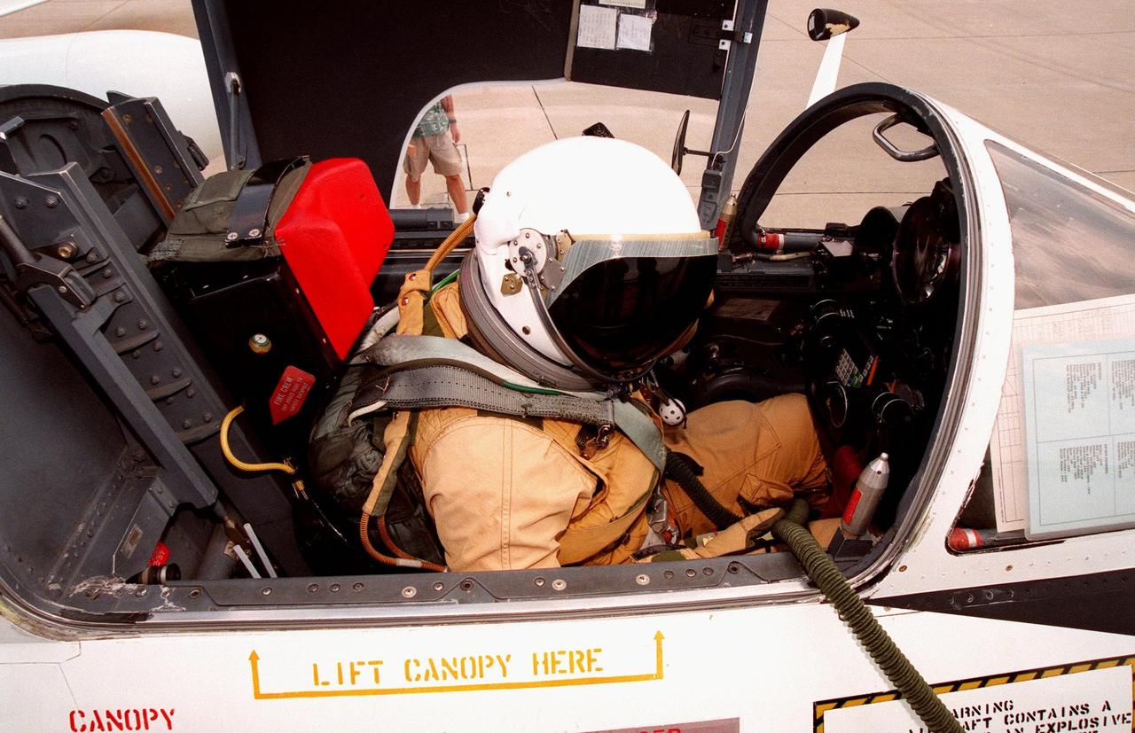 The pilot of this high-altitude research plane, a specially equipped Dryden Flight Research Center ER-2 (a modified U-2), settles into the cockpit at Patrick Air Force Base before taking off into a hurricane. The plane is part of the NASA-led Atmospheric Dynamics and Remote Sensing program that includes other government weather researchers and the university community in a study of Atlantic hurricanes and tropical storms. Soaring above 65,000 feet, the ER-2 will measure the structure of hurricanes and the surrounding atmosphere that steers the storm’s movement. The hurricane study, which lasts through September 1998, is part of NASA’s Earth Science enterprise to better understand the total Earth system and the effects of natural and human-induced changes on the global environment