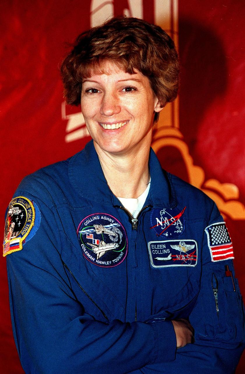 STS-93 Commander Eileen Collins (pictured) is the first woman to serve as a shuttle mission commander. She was the first woman pilot of a Space Shuttle, on mission STS-63, and also served as pilot on mission STS-84. Collins will command the crew of STS-93 on a five-day mission aboard Space Shuttle Columbia on its newly scheduled launch date July 9. The other STS-93 crew members are Pilot Jeffrey S. Ashby and Mission Specialists Steven A. Hawley, Catherine G. Coleman and Michel Tognini of France, representing the Centre National d'Etudes Spatiales (CNES). The primary mission of STS-93 is the deployment of the Chandra X-ray Observatory. Formerly called the Advanced X-ray Astrophysics Facility, Chandra comprises three major elements: the spacecraft, the science instrument module (SIM), and the world's most powerful X-ray telescope. Chandra will allow scientists from around the world to see previously invisible black holes and high-temperature gas clouds, giving the observatory the potential to rewrite the books on the structure and evolution of our universe