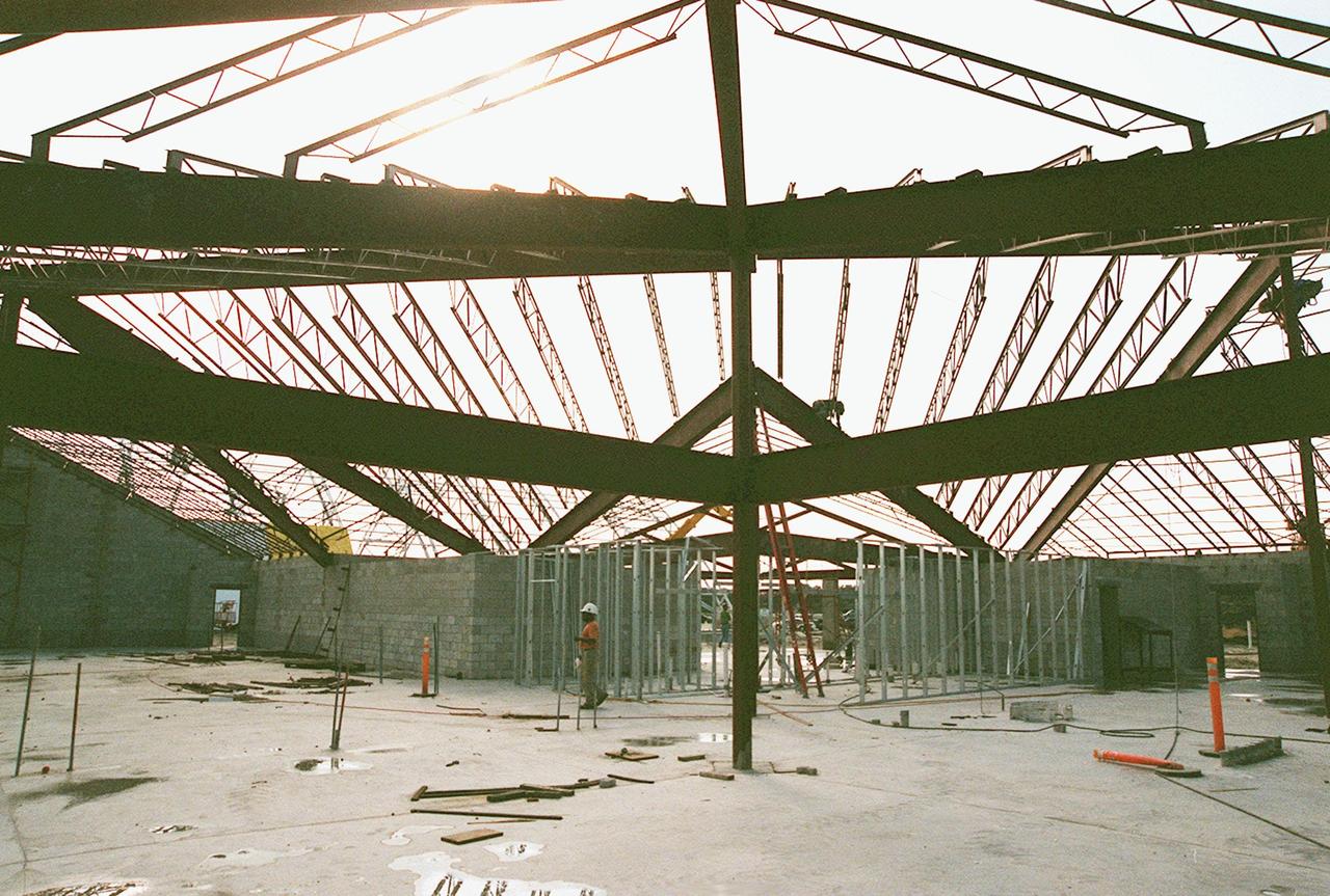 Construction continues on the $8 million Reusable Launch Vehicle (RLV) Support Complex at Kennedy Space Center. Shown is the interior of the building to be used for related ground support equipment and administrative/technical support. The RLV complex also includes a multi-purpose hangar. The complex will be available to accommodate the Space Shuttle; the X-34 RLV technology demonstrator; the L-1011 carrier aircraft for Pegasus and X-34; and other RLV and X-vehicle programs. The facility, jointly funded by the Spaceport Florida Authority, NASA's Space Shuttle Program and KSC, will be operational in early 2000