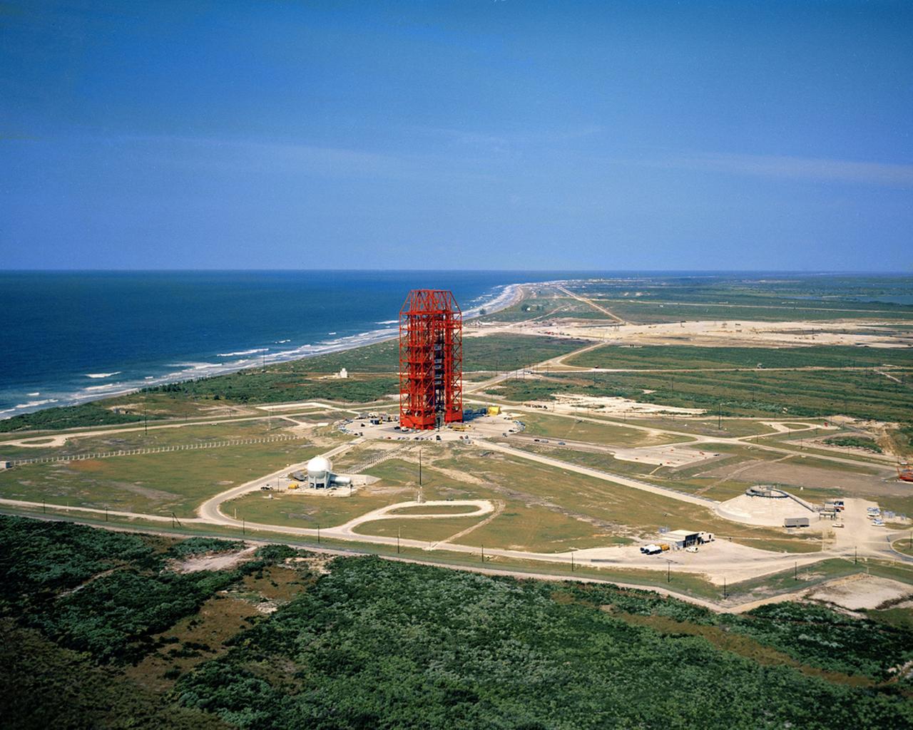CAPE CANAVERAL, Fla. – Aerial photo, Pad 34 overall, low-level from south. CCMTA, NASA-LOD.    Photo credit: NASA