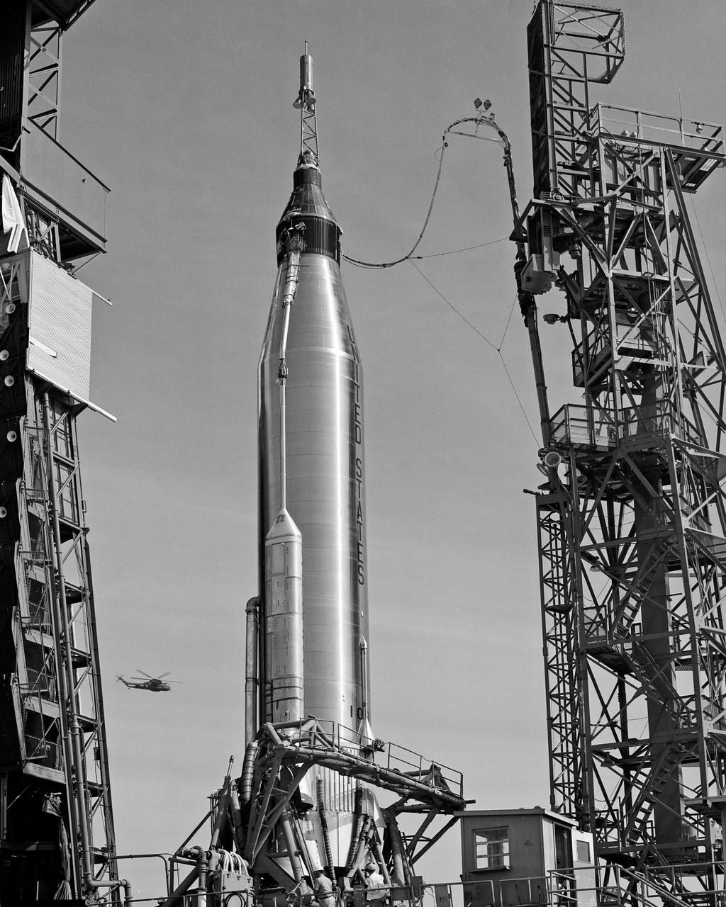 CAPE CANAVERAL, Fla. -- CCMTA, NASA:MERCURY, Pad 14 Mercury Atlas-6 with Capsule #13. Photo credit: NASA/USAF