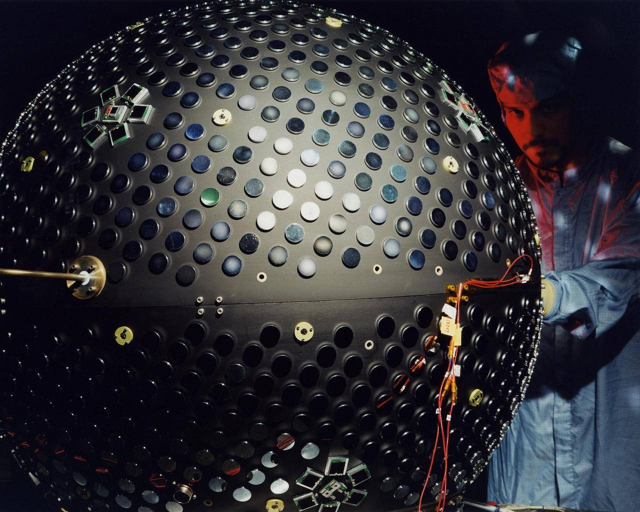 KODIAK ISLAND, Alaska -- A technician performs final testing on Starshine 3 at the Naval Research Laboratory in Washington, D.C., to prepare for the launch of the Kodiak Star at Kodiak Island, Alaska. The first orbital launch to take place from Alaska's Kodiak Launch Complex, Kodiak Star is scheduled to lift off on a Lockheed Martin Athena I launch vehicle on Sept. 17 during a two-hour window that extends from 5:00 to 7:00 p.m. ADT.  The payloads aboard include the Starshine 3, sponsored by NASA, and the PICOSat, PCSat and Sapphire, sponsored by the Department of Defense (DoD) Space Test Program.            