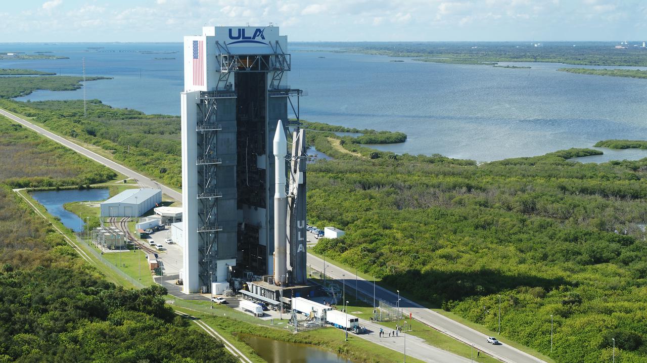 A United Launch Alliance V 401 rocket, with NASA’s Lucy spacecraft atop, leaves Cape Canaveral Space Force Station’s Vertical Integration Facility en route to Space Launch Complex 41 on Thursday, Oct. 14, 2021, in preparation for its targeted 5:34 a.m. EDT liftoff on Saturday, Oct. 16. NASA’s Launch Services Program, based at Kennedy Space Center, is managing the launch. During its 12-year primary mission, Lucy will explore a record-breaking number of asteroids, flying by one asteroid in the solar system’s main belt and seven Trojan asteroids. Additionally, Lucy’s path will circle back to Earth three times for gravity assists, making it the first spacecraft ever to return to the vicinity of Earth from the outer solar system.
