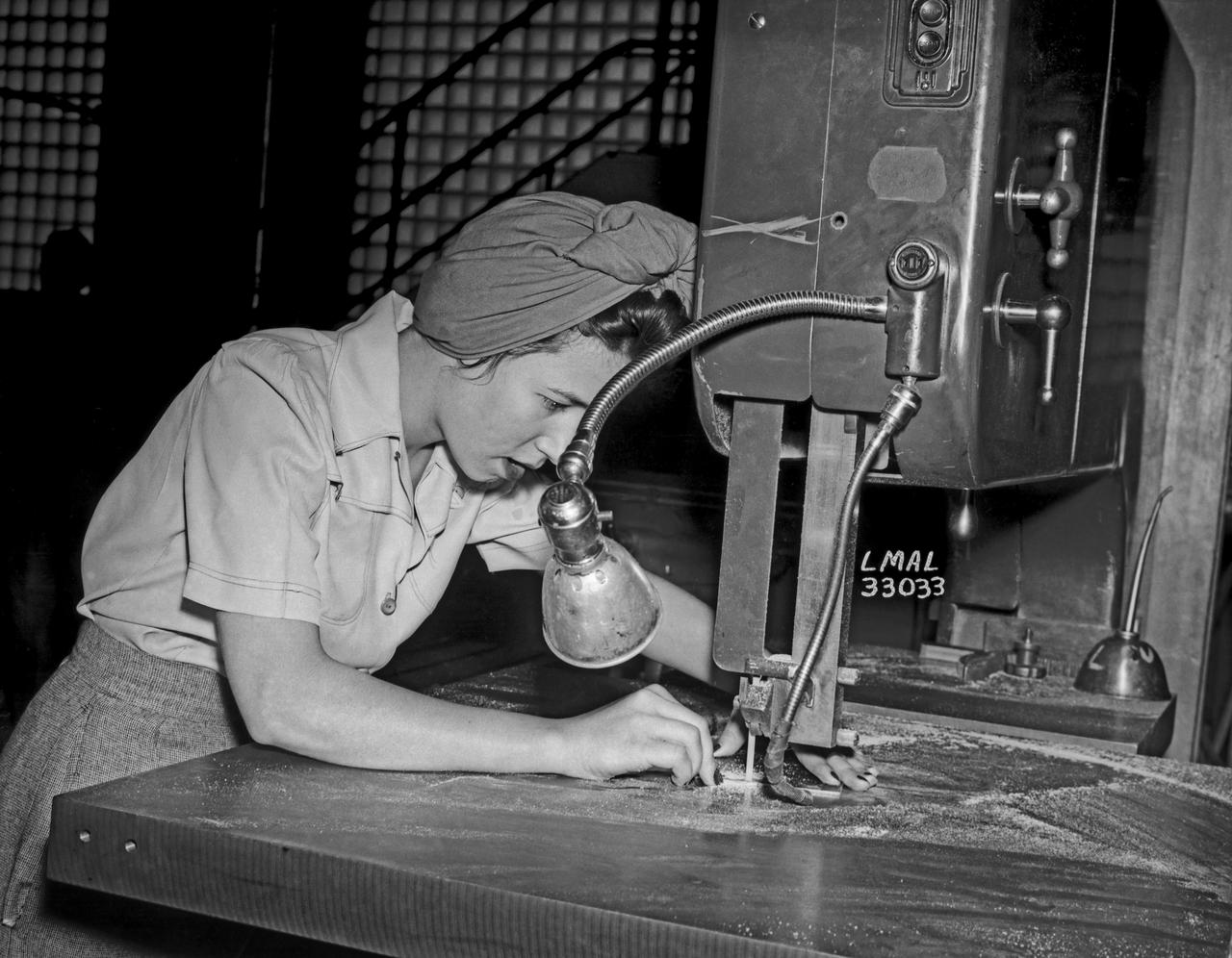 Women Adequately Filling Posts in NACA Laboratory: Nearly 200 women are employed at the Langley Laboratory of the National Advisory Committee for Aeronautics in a limited capacity as mechanics’ helpers and minor laboratory aids on the jobs formerly handled by men, according to E.H. Derring, of the Aerodynamics Division. Many phases of the operations of various wind tunnels at the laboratory are now handled by women with experienced male supervision. Mr. Derring said, pointing out that the reading of the data indicated on wind tunnel instruments during a test is done in a large measure by women.  In addition to reading the instruments and computing and integrating engineering test data obtained from tunnel investigations, the minor laboratory aides assist in the preparation of aircraft models preliminary to testing. Women employees who will serve in the Aerodynamics Division of the Laboratory attend an orientation class for two weeks, during which they receive instruction on phases of the work they will do and their aptitudes for different types of work are evaluated in order that they may be properly placed.  More than 100 women are employed in minor laboratory apprentices, performing mechanical work heretofore done by men. These women are employed in the various shops of the laboratory.  Women in the woodworking shops are taught to operate 15 different machines in carrying out their assignments. Norfolk new paper article from 1943 by Lee Dickinson.