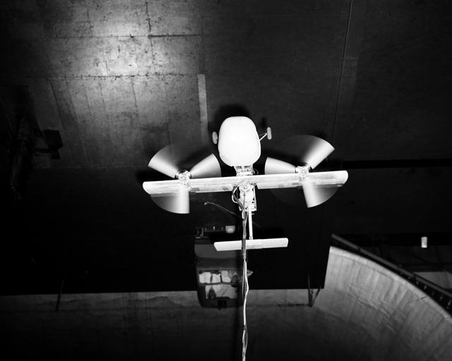 NASA image: Vertical model flying in LaRC Full Scale Tunnel