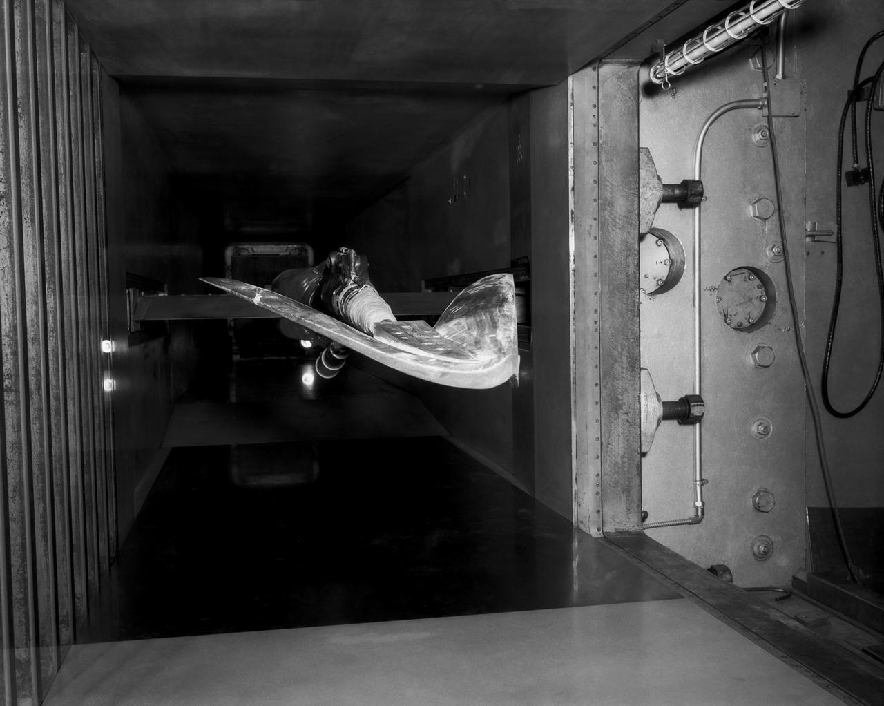 WS-110A Brown Bomber in Unitary Wind Tunnel Low Mach Number Test 