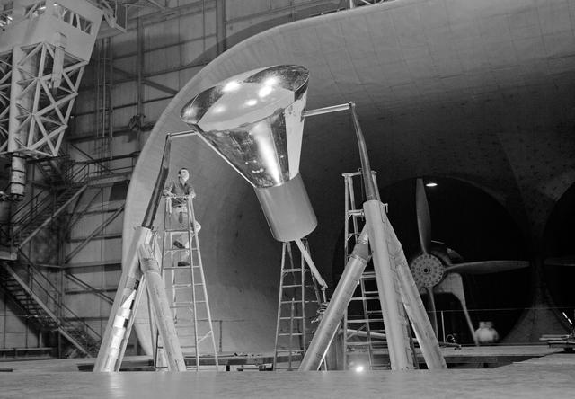 NASA image: Space capsule mounted in the Full Scale Wind Tunnel 