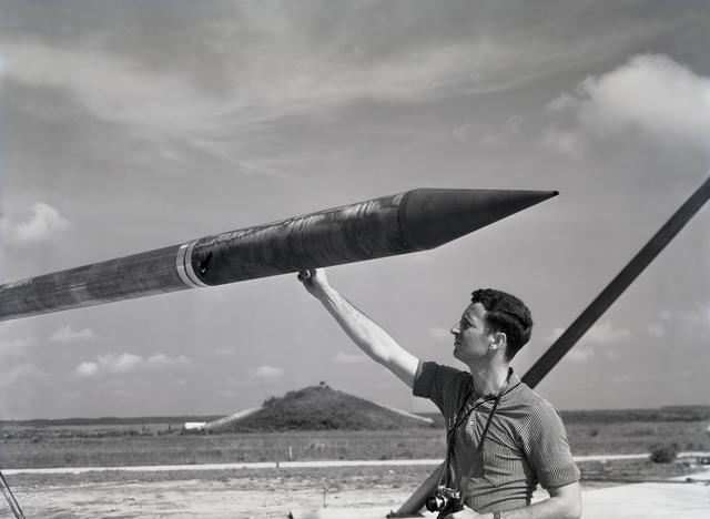 NASA image: Nike-Cajun Sounding Rocket with University of Iowa Payload 