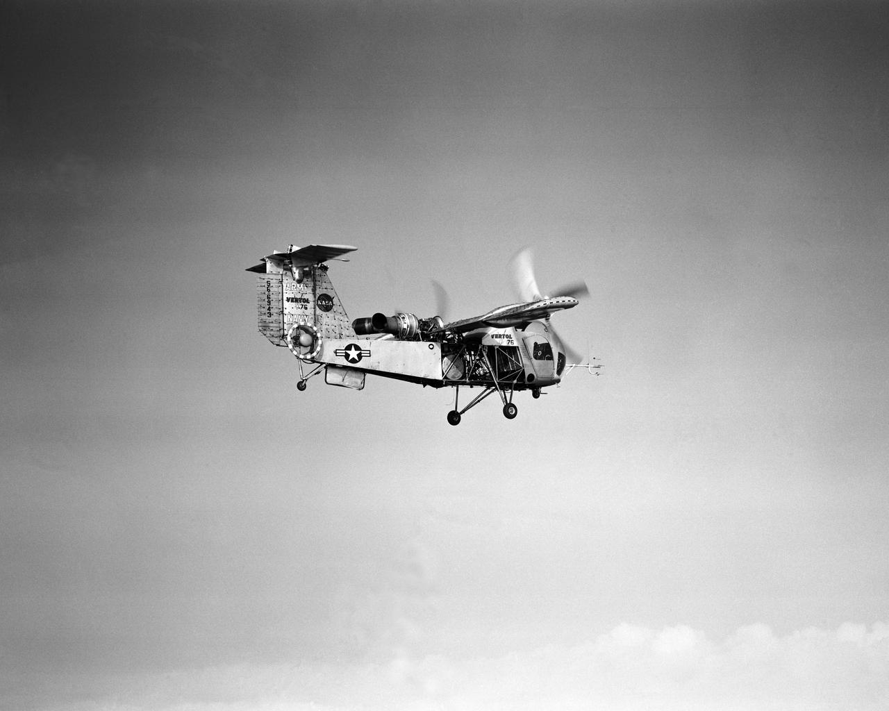 Vertol 76 Tilt Wing VTOL. Photographed 9/13/1960. Photograph published in Sixty Years of Aeronautical Research 1917-1977 By David A. Anderton, A NASA publication, Page 62. 