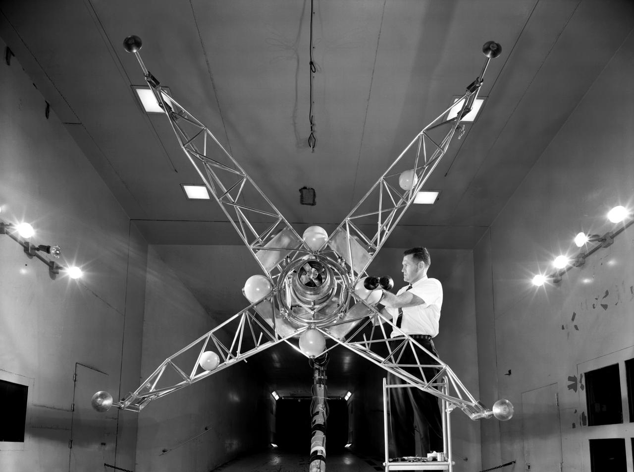 Lunar Landing Research Model. -- Published in James R. Hansen, Spaceflight Revolution: NASA Langley Research Center From Sputnik to Apollo, (Washington: NASA, 1995), p. 356.