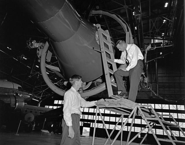 NASA image: Alan Shepard in the Rendezvous Docking Simulator