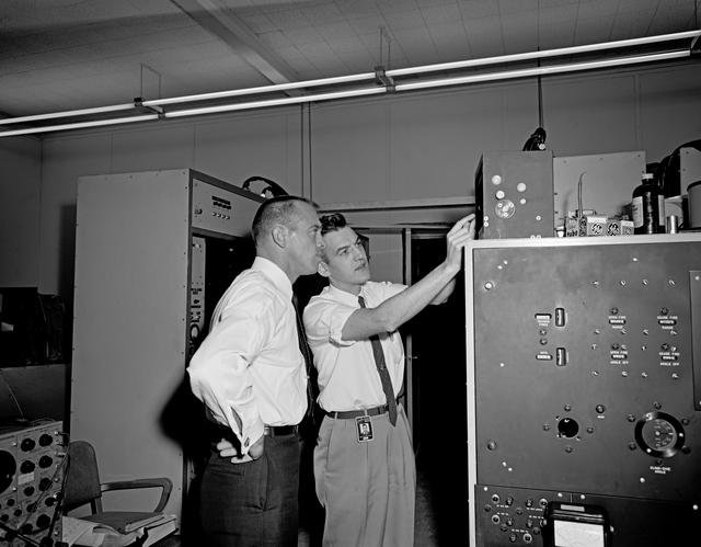 NASA image: Alan Shepard in the Rendezvous Docking Simulator