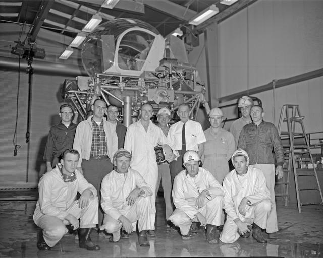 NASA image: Group Photo with Allen Bean with Lunar Landing Facility Crew