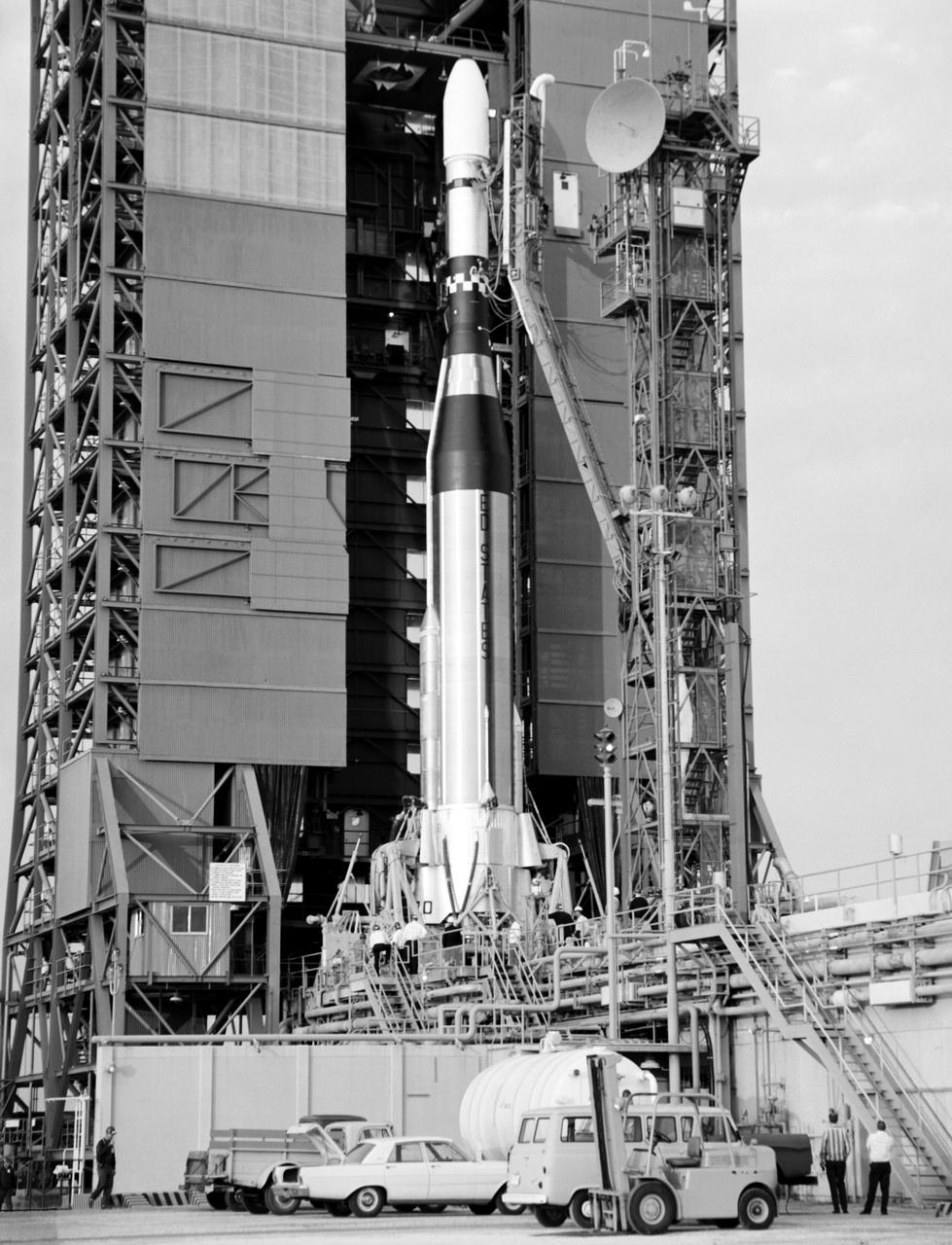 Lift off of Lunar Orbiter III from Complex 13.