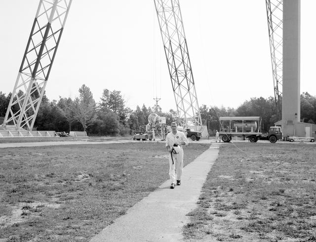 NASA image: Astronaut Eugene Cernan at Lunar Lander Research Facility