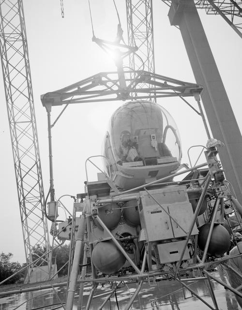NASA image: Astronaut Eugene Cernan at Lunar Lander Research Facility