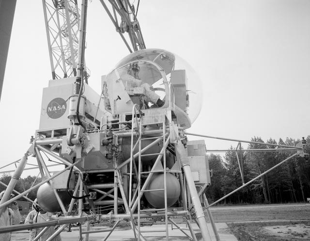 NASA image: Astronaut Eugene Cernan at Lunar Lander Research Facility