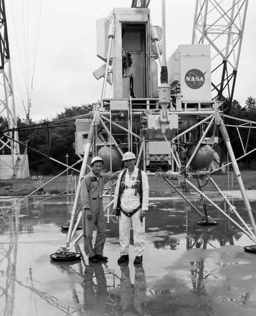 NASA image: Astronauts Conrad and Bean at Lunar Landing Research Facility