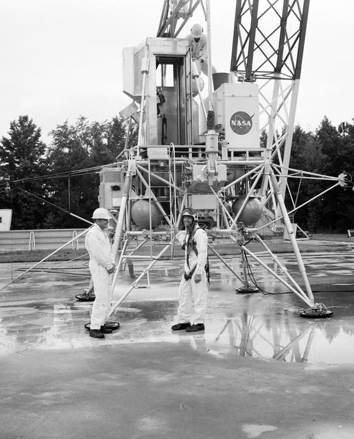 NASA image: Astronauts Conrad and Bean at Lunar Landing Research Facility