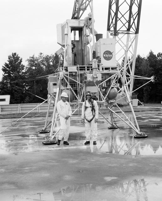 NASA image: Astronauts Conrad and Bean at Lunar Landing Research Facility