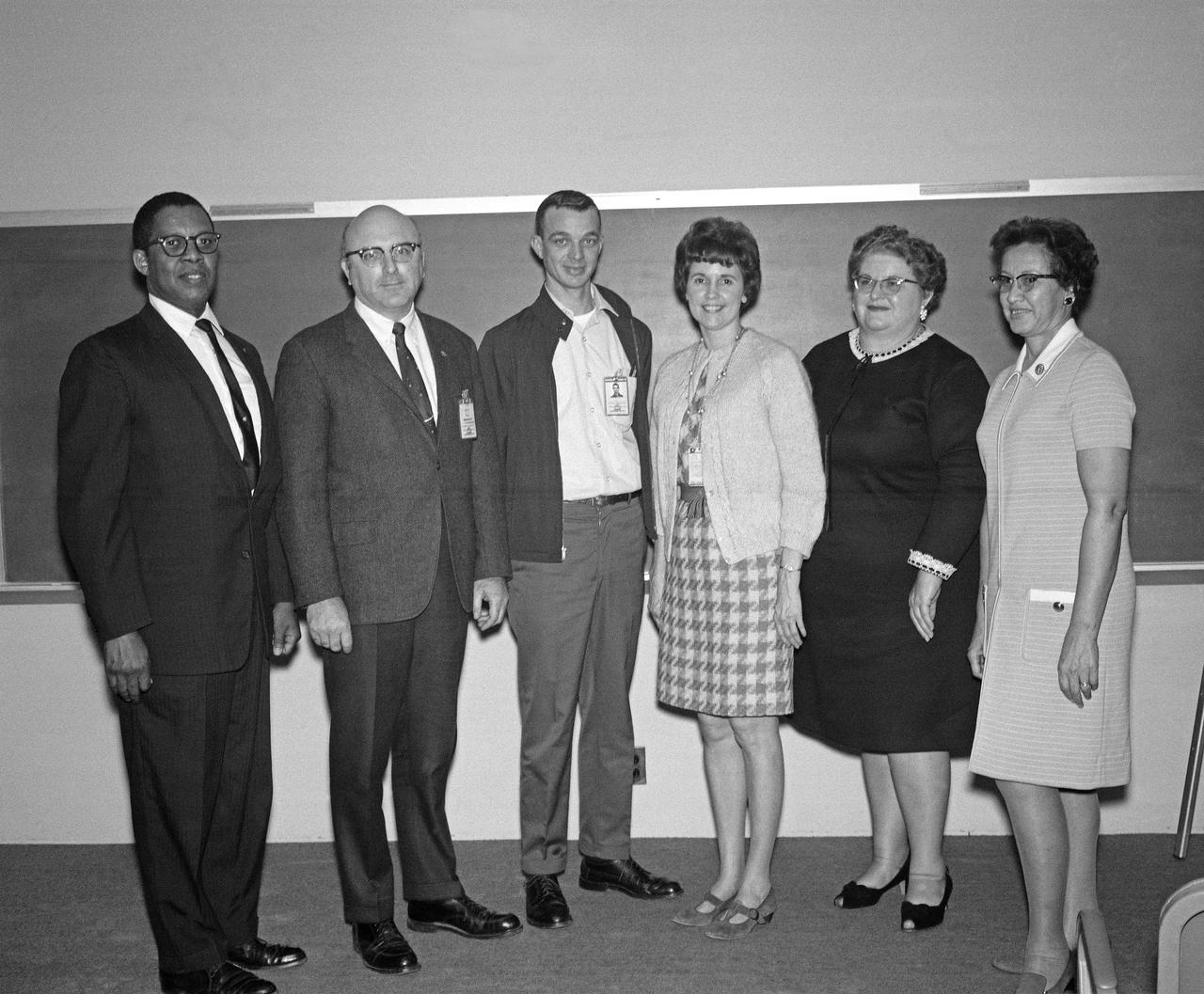 Trainees Honored: Langley Researcher, March 6, 1970 page 6. Six staff members instructed the trainees in various subjects Horace Bellamy, Fred Eichenbrenner,Thomas Hall, Evelyn Myers, Eloise McGehee, and Katherine Johnson.